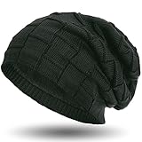 Compagno warm gefütterte Beanie Wintermütze Flechtmuster...