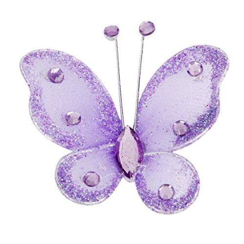 Drahtgebundenen Netz Strumpf Glanz Schmetterlinge 5×4.5 cm 50 Stk. Lila - 8