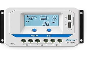 EPEVER PWM Laderegler VS3024AU 30A 12V/24V Auto work Charge Controller mit LCD Dispaly USB Anschluss