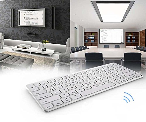 Supremery Bluetooth Tastatur Keyboard komplett aus Aluminium – mit Hintergrundbeleuchtung (schnurlos oder Kabel betrieb) für MAC OS, Windows 10/8/7, IOS 9/8, Android(QWERTZ, deutsches Tastaturlayout) - 9