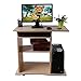 Produktbild Homgrace Computertisch Arbeitstisch Computerschreibtisch Eckschreibtisch Buche PC Tisch Laptoptisch mit Tastaturauszug & Drucker Ablage, Schreibtisch mit Rollen, 75 x 50 x 80cm (L x B x H)