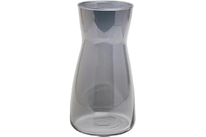 CICIING Vase à Fleurs en Verre Transparent 20 cm de Haut Vase décoratif pour Herbe de la Pampa, Tulipes, orchidées, Roses, Fleurs séchées (Gris fumé)