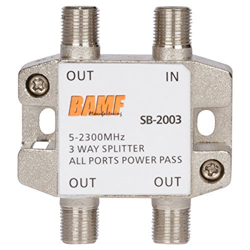 BAMF 3-Way Coax Cable Splitter Bi-Directional MoCA 5-2300MHz