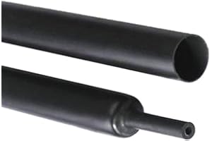 ZEWIMANTC 3:1 Shrink Ratio Doppia parete termorestringente Tubi termoattivati Adesivo Foderato Marine Shrink Tube Wire Guaina Wrap Protector Nero 5Ft 30mm (1-1/4")
