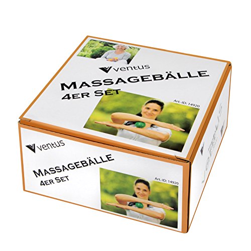 4er Set Igelbälle Massageball KAI-UWE & Friends Noppenball Reflexball Massagebälle Therapie Ball Igelball - 4