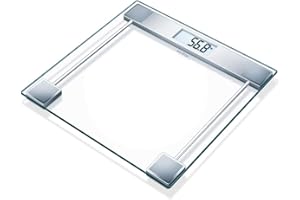 ‎SANITAS Sanitas SGS 06 Glaswaage (Personenwaage bis 150 kg Tragkraft und großem Display), Glas, Ebony Black