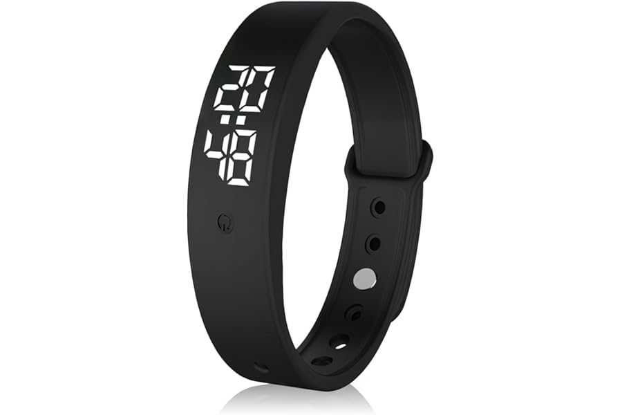 Cncedi Vibrating Alarm Wristband for Deep Sleepers, Silent Alarm Watch for Partners, New Borns, Hearing Impaired Deaf, Alarms Clock Bracelet for Pill Reminder Temperature Measurement