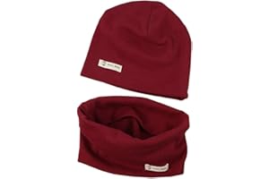 PAADIYA Boomly Autunno e Inverno Caldo Cute Tinta unita Morbido Cappello in Cotone Berretto e Sciarpa Scaldacollo Sciarpa per Bambino