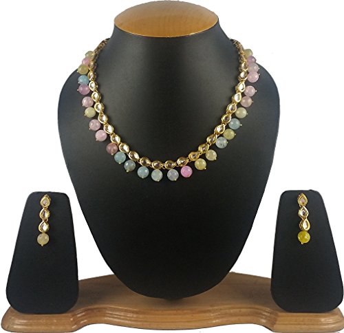 Aradhya Stylish Kundan Necklace Jewellery and Multi Pastel Colour Onyx...