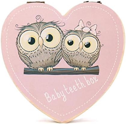 LOVE Heart English Kids Tooth Box Organizer Owl/Elephant Color Paint Baby Save Milk Teeth Wood Storage Box Beft gift for Child