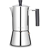 Easyworkz Pedro Cafetera Italiana de Acero Inoxidable para Cocina de inducci&oacute;n,300 ml, 4-6 Tazas