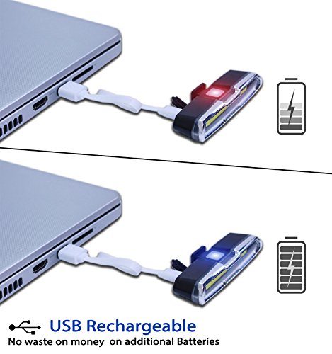 C4wrd LED USB Fahrradlicht, Rücklicht und Frontlicht, Extrem helle Fahrradlampe rot weiß, wiederaufladbar, einfach zu montieren, spritzwassergeschütztes Gehäuse mit Akku für gesicherten Radfahrspaß - 4