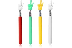 SAVITA 4pcs Telescopic Teachers Pointers, Extendable Pointing Stick Retractable Pointer Whiteboard Pointer Hand Pointer Stick for Teacher Classroom Aids (Red, Green, Yellow, White)