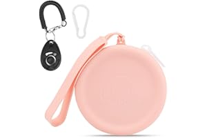 FIDWALL Bolsa de Silicona para golosinas para Perros,con clicker para Perros,Caminar para Mascotas para Perros y Gatos,tamaño de Bolsillo,fácil de Limpiar,diseño de Cremallera(Rosa)