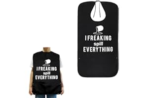 GegXcn Adult Bibs for Men and Women, Waterproof & Reusable Clothing Protector for Elderly with Crumb Catcher Pocket - Washable Bib for Adults with Eating, Drinking & Drooling