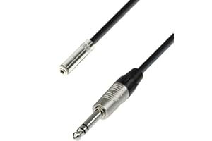 Adam Hall Cables 4 STAR BYV 0600 - Rallonge Casque Mini-Jack 3,5 mm stéréo vers Jack 6,35 mm stéréo 6 m