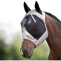 Harrison Howard CareMaster Masque Anti-Mouches Cheval - Protection Anti-UV Argent