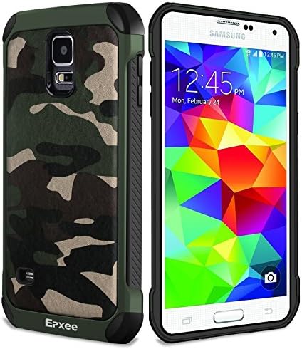 Epxee Galaxy S5 Case, Shockproof Heavy Duty Protective Silicone Bumper Phone Case Cover for Samsung Galaxy S5/S5 NEO - Camouflage