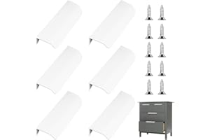 KASURE 6 Piezas Tiradores Cajones Blanco(Forma de Arco),150mm Tiradores Armarios Dormitorio, Manejar para Armarios Aparador Muebles, Blanco