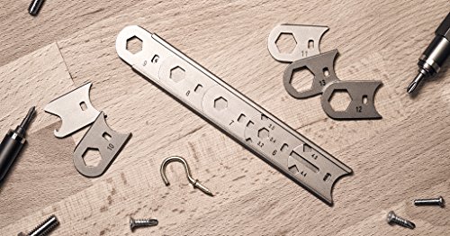 Mininch WRENCHit Full Set steckbarer Ringschlüssel / Schraubenschlüssel Satz 15 teilig, Größen 3,2 bis 13mm, auch für Fahrradspeichen, Flügelmutter, Shimano® Speichen - 3