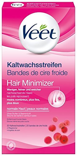 Veet Kaltwachsstreifen für normale Haut mit Shea Butter und Beerenduft, 1er Pack (1 x 20 Streifen)