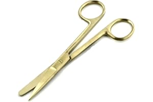 UNI TOOLS Dressing Scissors 14cm, First Aid, Vets, Pet Grooming, Nurses, Home Office Use (Sharp Blunt Str, Gold)