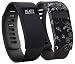Produktbild Greatfine Hülle für fitbit Charge / fitbit HR Charge Silikon Schutzhülle Case Cover Stoßstange-Abdeckung (Black+Black Flower)