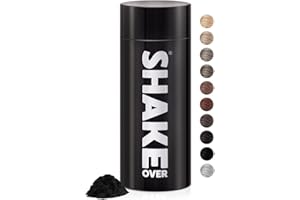 ‎SHAKE OVER SHAKE OVER Veganes Streuhaar zur Haarverdichtung, mit Zink angereicherte Fasern, hochwertiges Schütthaar, Made in Europe (30 g, BLACK)