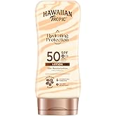 Hawaiian Tropic Hydrating Protection SPF 50 - Loción Solar Protectora con Cintas de Seda Hidratantes, Resistente al Agua hast