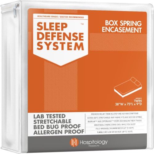 HOSPITOLOGY Zippered Box Spring Encasement - Sleep Defense System - Twin –38" W x 75" L