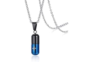 LAFATINA Damen Herren Edelstahl Medical Alert ID SOS Kapsel Notfall Kapsel Anhänger mit Kette Halskette Personalisierte Medizinische Marke