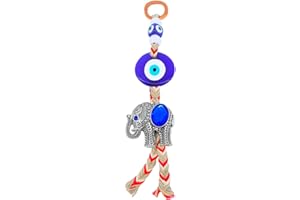 ONLY FAITH Amuleto Colgante de Pared Ojo Turco Mal de Ojo para Buena Suerte y Protección en casa (Elefante con Ojo Turco)