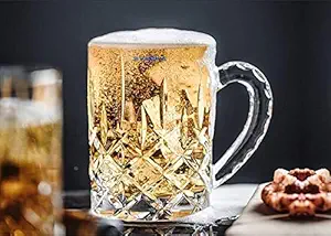 SYANKA Crystal Beer Mugs Set of 6, 400 ML, Crystal Clear, Beer Glass, Perfect for Gift