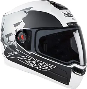 Steelbird Beast Full-Face Matt Bike Helmet with Smoke Visor (SBA-1, White/Grey, Large 600 mm)