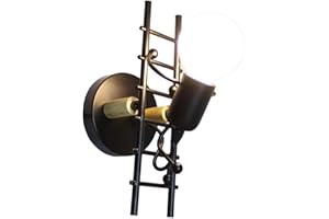 PETITES ECREVISSES Lampade da Parete E27 Humanoid Applique da Parete Moderna Interno Illuminazione Lampada a Muro Creativo per Camera da Letto Soggiorno Corridoio Camera per Bambini (B-Nero)