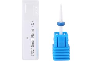 FILFEEL Broca para uñas, brocas de manicura de cerámica Brocas para manicura Pedicura Gel para cutículas Cilindro de pulido de uñas Cabeza de rectificado, con base de pantalla(Blanco 01#)