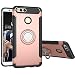 Produktbild Huawei honor 7x hülle,COOLKE Stoßfest Doppelschutz Design Soft TPU+ PC Schale 360 Rotating Ring Grip Stand with Magnetic Car Mount Schutz Tasche Case Cover Schutzhülle für Huawei honor 7x - Rose Gold