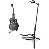 EASTROCK Gitar Standı, Profesyonel Taşınabilir Siyah Tripod Gitar Standı, Akustik ve Ayarlanabilir Katlanır Elektro Gitar Sta