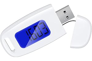 OQIMAX Podomètre 3D pour la Marche, Podomètre de Marche 3D avec Grand Écran, Rechargeable USB, Clip et Sangle, Podomètre Numérique, Podomètre Précis pour Course, Randonnée, Blanc