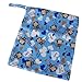 2-Zip Washable Baby Cloth Diaper Nappy Bag Monkey Heart Blue