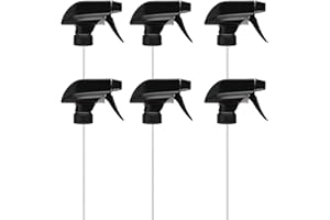 ericotry 6 ugelli spray neri di ricambio per spruzzatore a grilletto in plastica, adatti per bottiglie da 28/410, 8 oz/16 once di ricambio per bottiglie di vetro o plastica, Nero , 22 mm