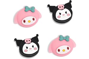 PERFECTSIGHT Cute Switch – Lot de 4 capuchons de pouce compatibles avec console Nintendo Switch OLED/Lite, Kawaii en silicone souple pour manette NS JoyCon, lapin et mélodie
