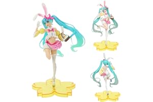 OCDSLYGB Anime Action Figure,Rabbit Ear PVC Figure Toy Kids Toy,Hatsune Miku Figure Decoration Collectibles Ornament,Character Standing Statue Model PVC Toys for Kids Adults Anime Fans