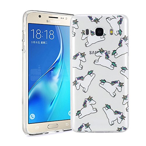 Funda Samsung Galaxy J5 2016 SM-J510F Silingsan Funda de Silicona TPU para Samsung Galaxy J5 2016 SM-J510F Carcasa Transparente Soft Clear Case Cover Funda Blanda Flexible Carcasa Delgado Ligero Caja Anti Rasgu  os Anti Choque con Dise  o Creativo - Caballos Lindos