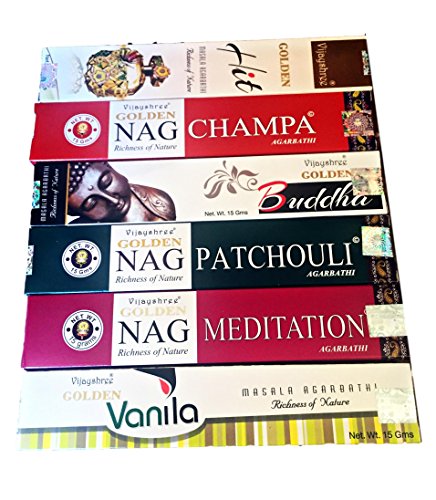 Golden Nag Champa Bâtonnets d'encens Vijayshree Six du Meilleur