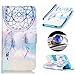 Etche Wallet Case for HTC Desire 626,Leather Case for HTC Desire 626,Pretty Feather Dreamcatcher Design Magetic Leather Flip Case with Card Holder for HTC Desire 626 with Blue Stylus Pen and Bling Glitter Diamond Dust Plug Colors Random-Feather Dreamcatcher