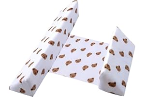Wheriss Oreiller pour bébé - Coussin de Couchage latéral Triangulaire réglable - Protection de la Taille - Amovible et Lavable - Oreiller Anti-crachement de Lait - Cadeau pour futurs Parents (White)