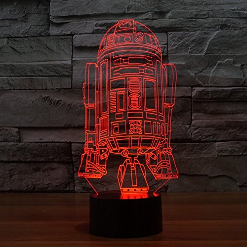 SmartEra® Star Wars Force Awaken 7 Farbwechsel Roboter R2D2 Touch-3D optische Täuschung LED-Schreibtischlampe - 5