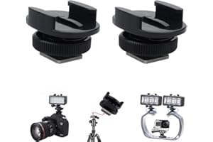 Suptig Adattatore per treppiede compatibile con GoPro Hero 12/11/10/9/8/7/6/5/4/DJI osmo, Insta360, Akaso Action Cam Mount a fotocamera o treppiede (2 pezzi) nero