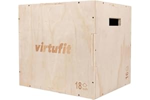 VirtuFit Caja de madera 3 en 1 – Grande – 50 x 60 x 75 cm